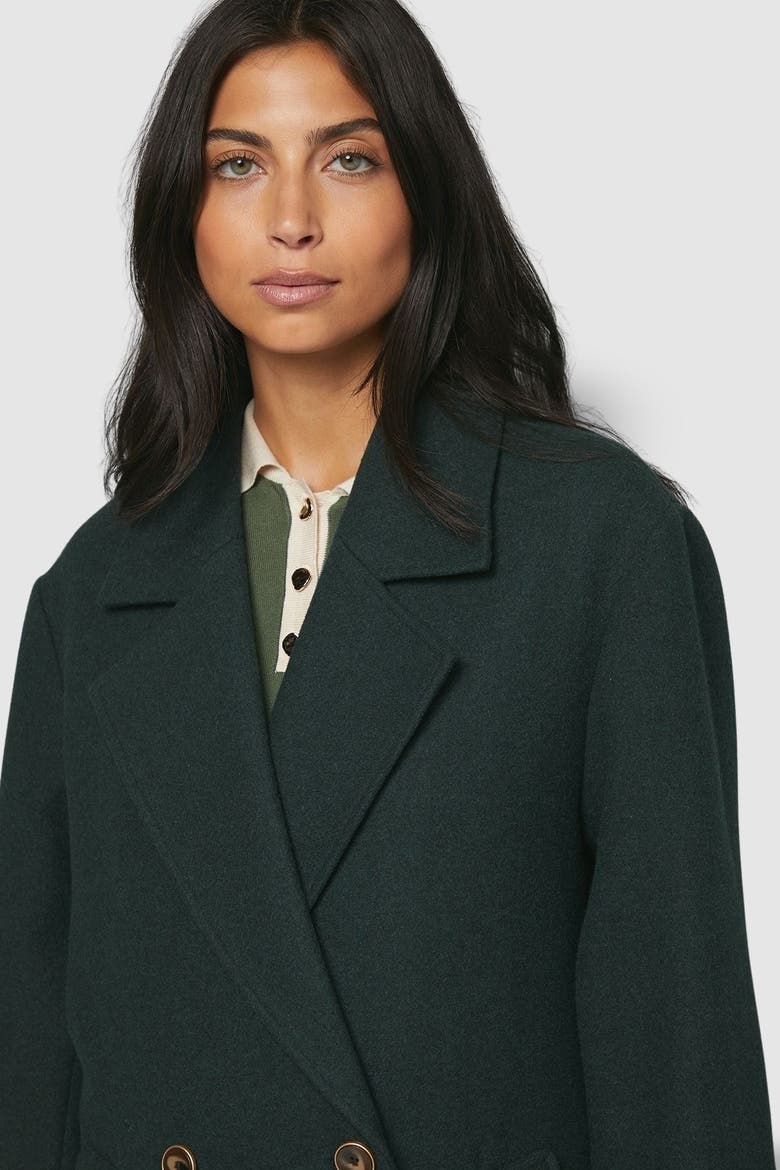 Double Breasted Car Coat, Alternate, color, Green