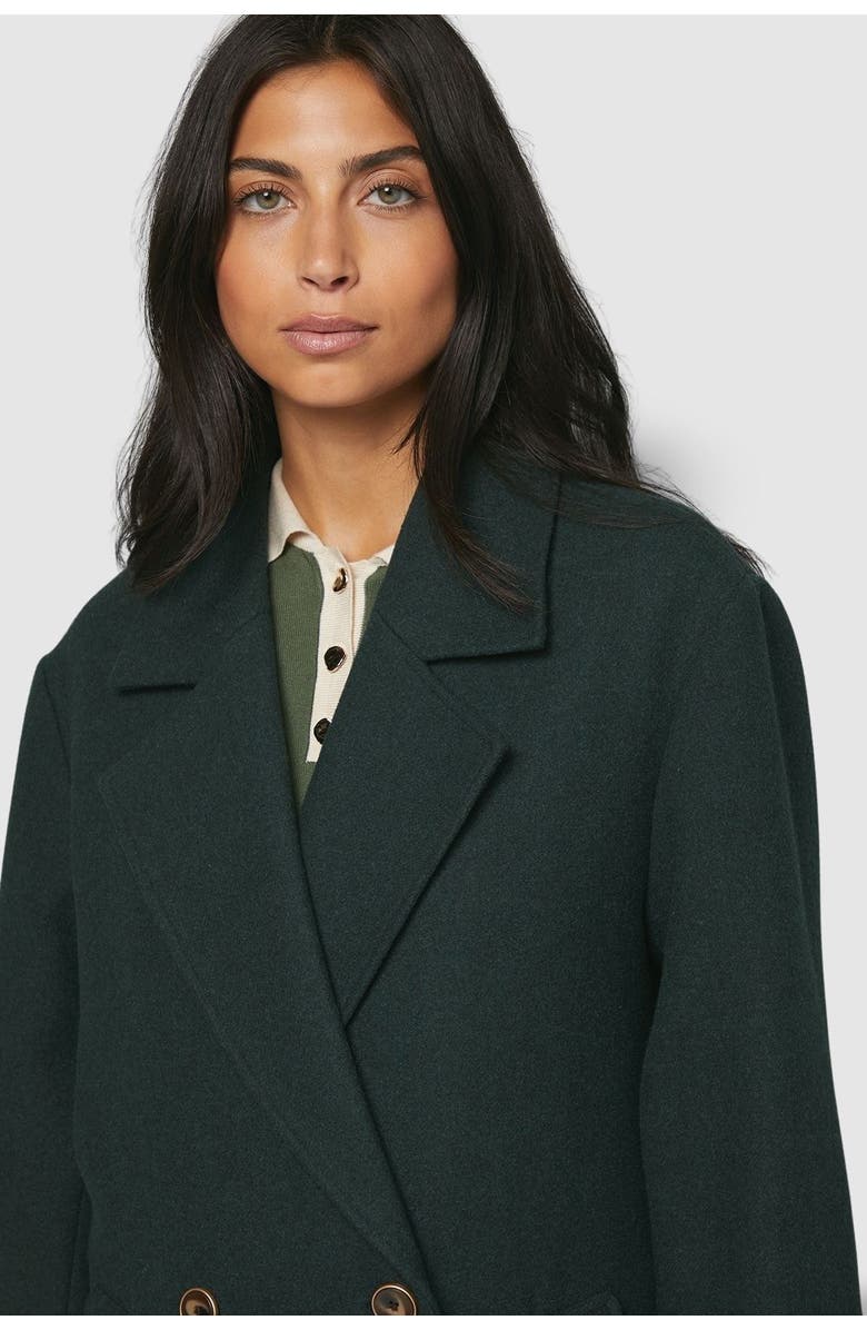 Wallis Double Breasted Car Coat, Alternate, color, Green