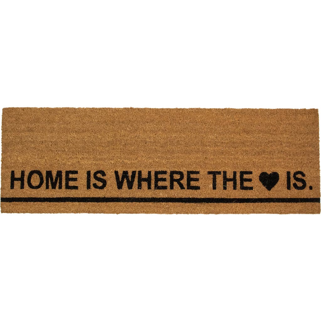NORTHLIGHT NORTHLIGHT NATURAL COIR OUTDOOR RECTANGULAR "HOME IS WHERE THE HEART IS" DOORMAT 16" X 48"