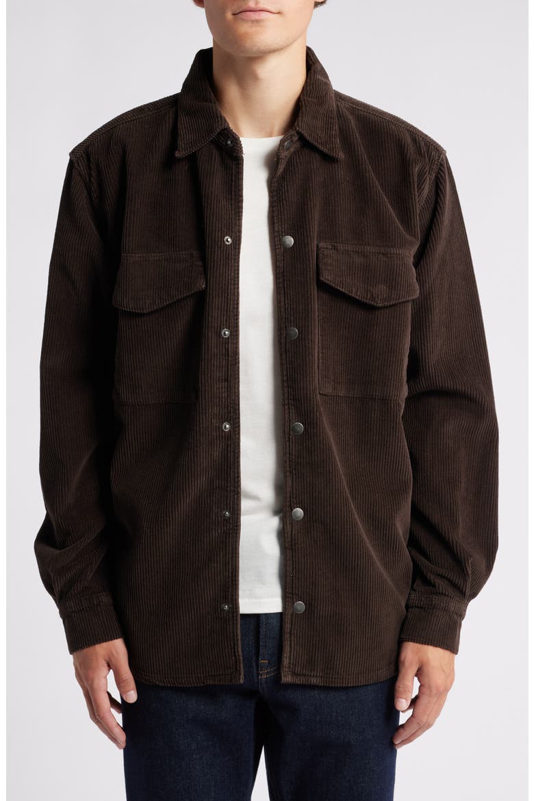Hudson Perry Corduroy Snap-Up Overshirt, Main, color, METEORITE CORDUROY