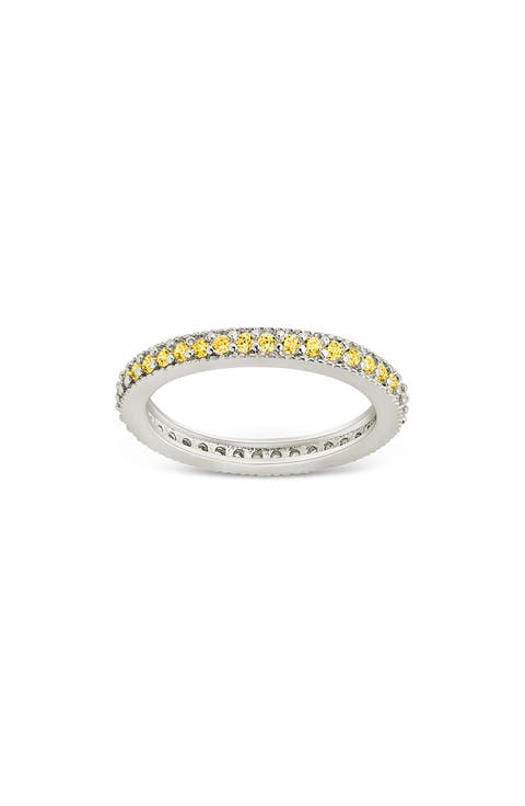 Cubic Zirconia Pavé Thin Band Ring