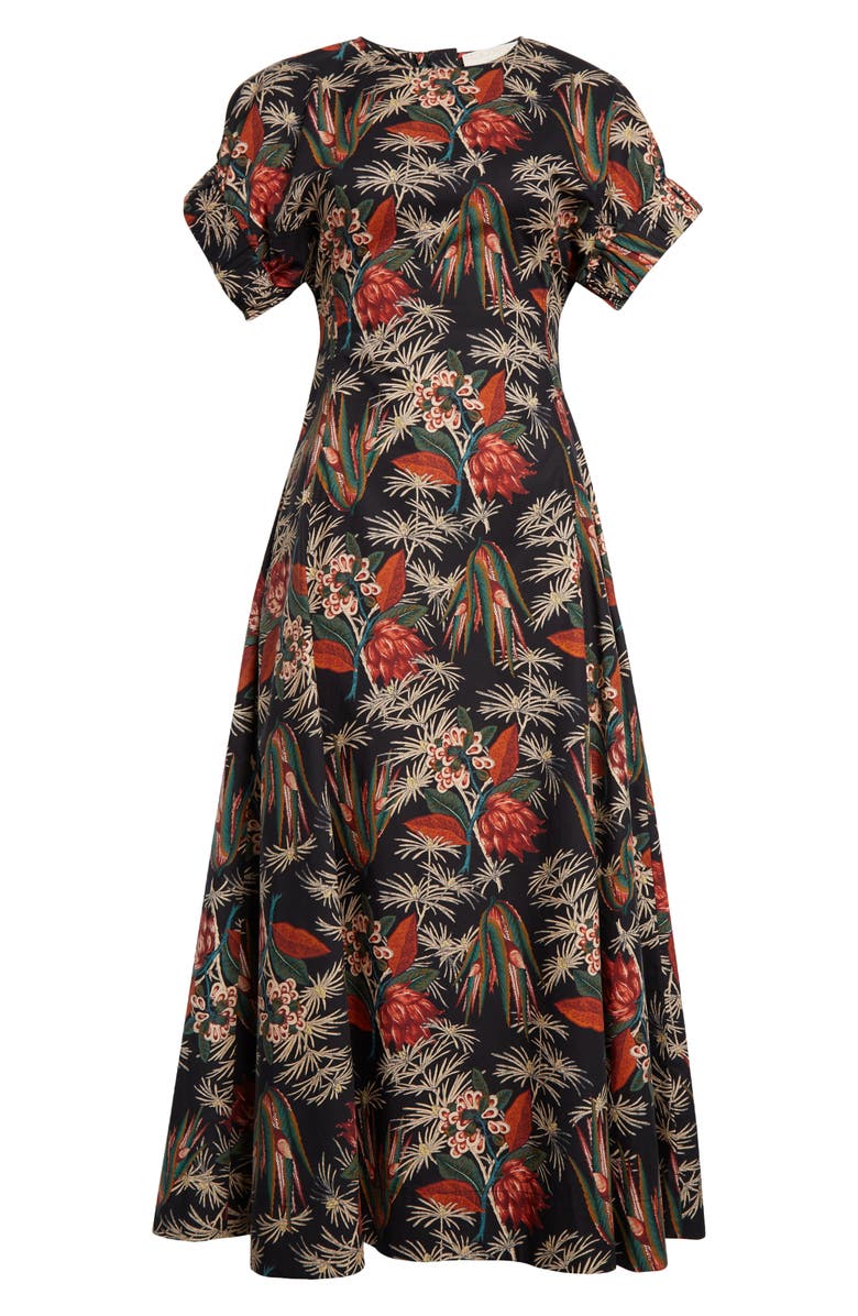 Ulla Johnson Devon Floral Cotton Midi Dress, Alternate, color, 