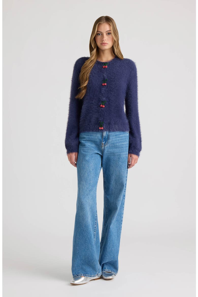 Cherry Front Cardigan, Alternate, color, DENIM BLUE