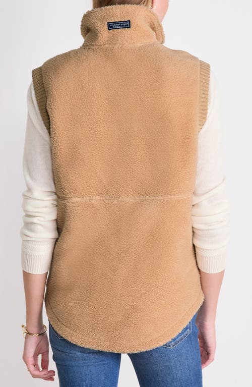 Vineyard Vines High Pile Fleece Vest In Nude