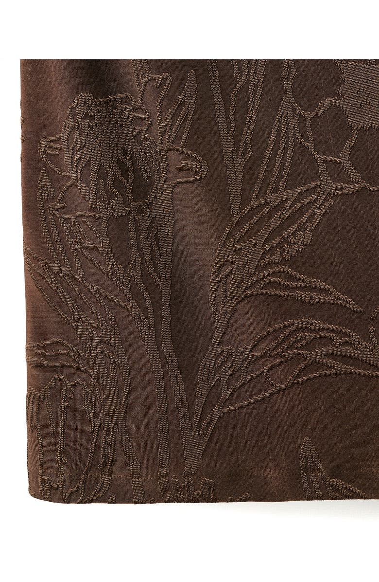 MANGO Floral Jacquard Top, Alternate, color, Brown