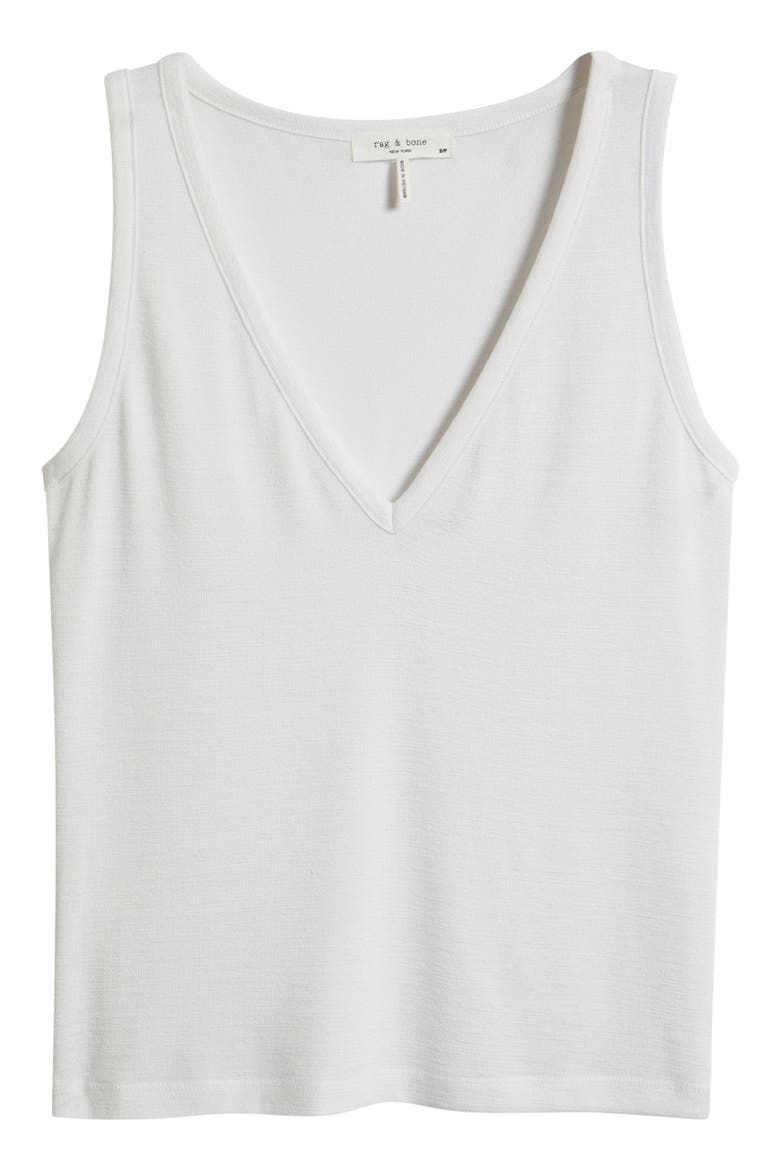 The Knit V-Neck Tank, Alternate, color, WHITE