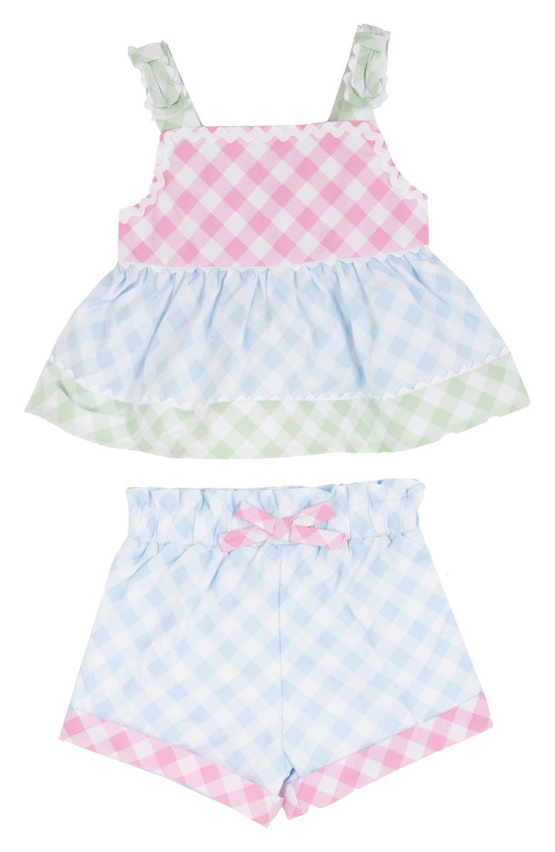 Rare Editions Spring Gingham Tank & Shorts Set, Main, color, Light Pink