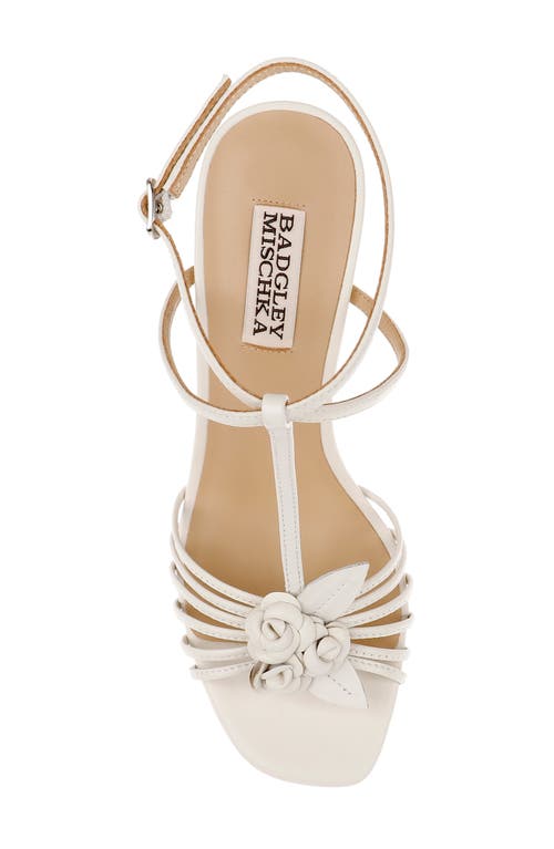 Shop Badgley Mischka Collection Debora Ankle Strap Sandal In White Leather
