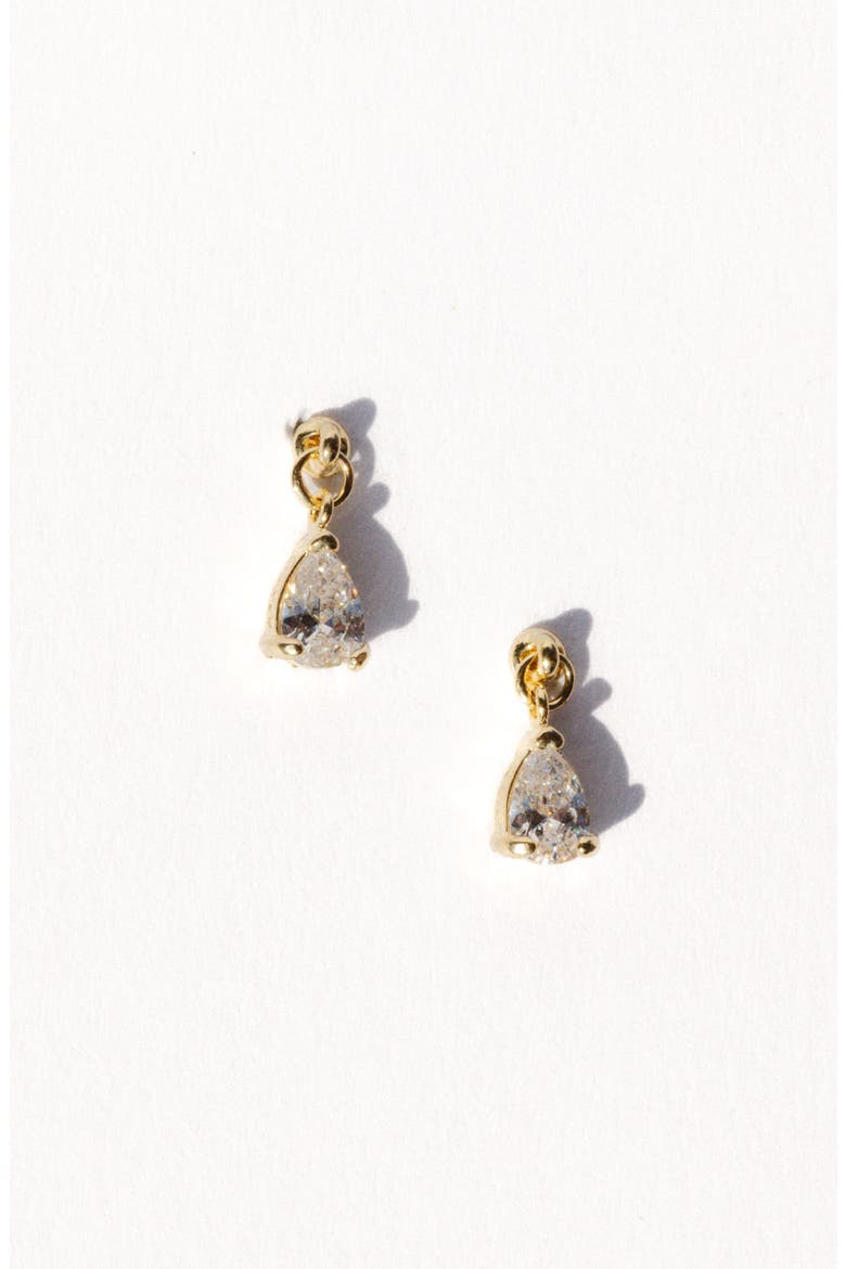 Teardrop Cubic Zirconia Stud Earrings, Alternate, color, GOLD
