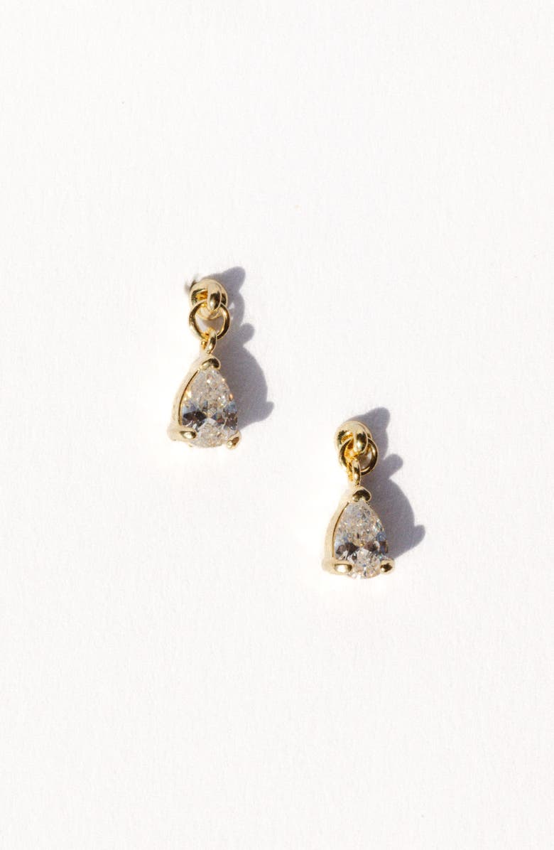 Child of Wild Teardrop Cubic Zirconia Stud Earrings, Alternate, color, Gold
