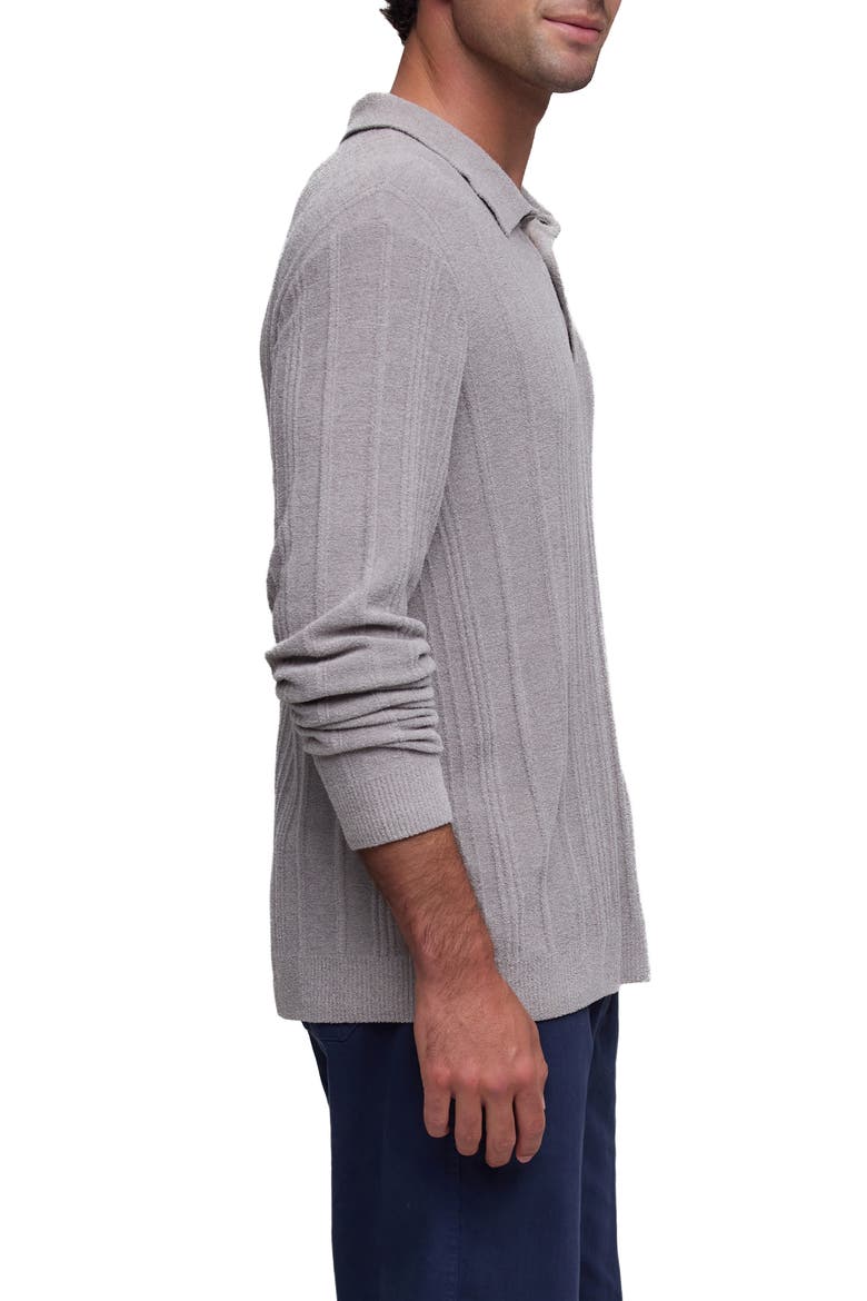 CozyChic Ultra Lite® Long Sleeve Rib Polo, Alternate, color, PEWTER