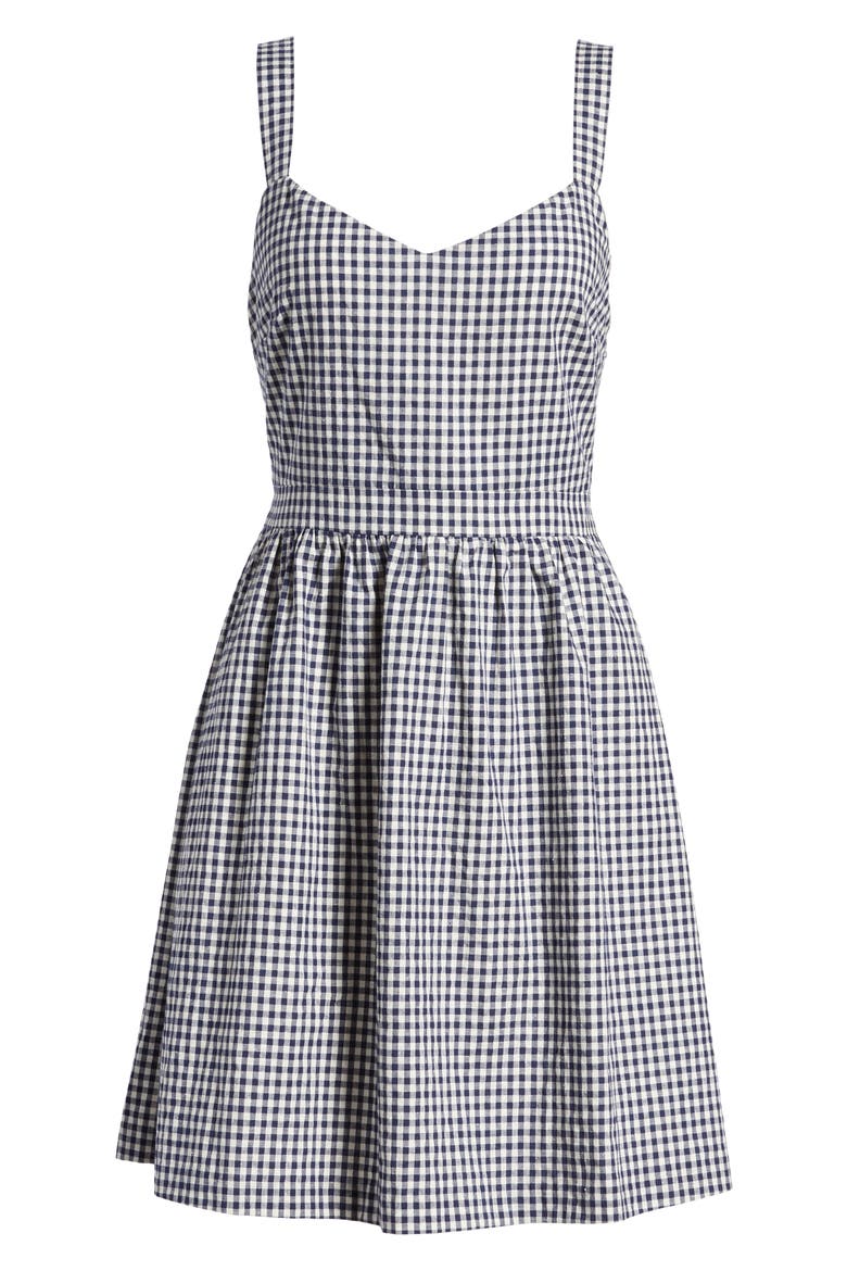 Austin Back Tie Gingham Sundress, Alternate, color, BLUE VICHY