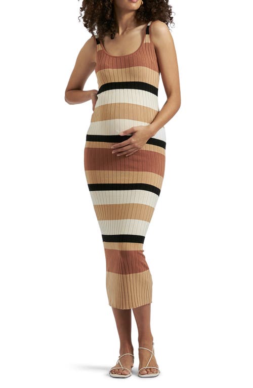 RIPE MATERNITY RIPE MATERNITY SARAH STRIPE RIB TANK MATERNITY MAXI DRESS