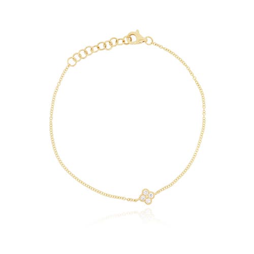 The Lovery Fine Jewelry Diamond Single Clover Bracelet In Gold
