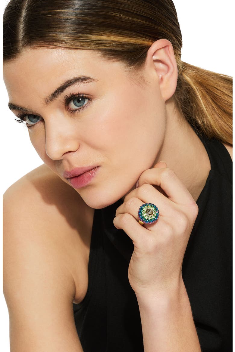 Pavé Crystal Orb Cocktail Ring, Alternate, color, RAINBOW MULTI