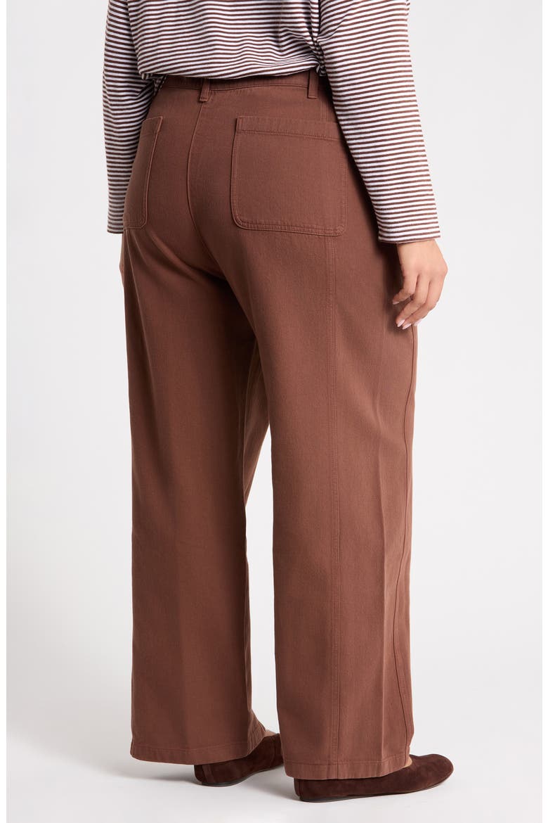 High Waist Wide Leg Full Length Organic Cotton Pants, Alternate, color, TRUFL