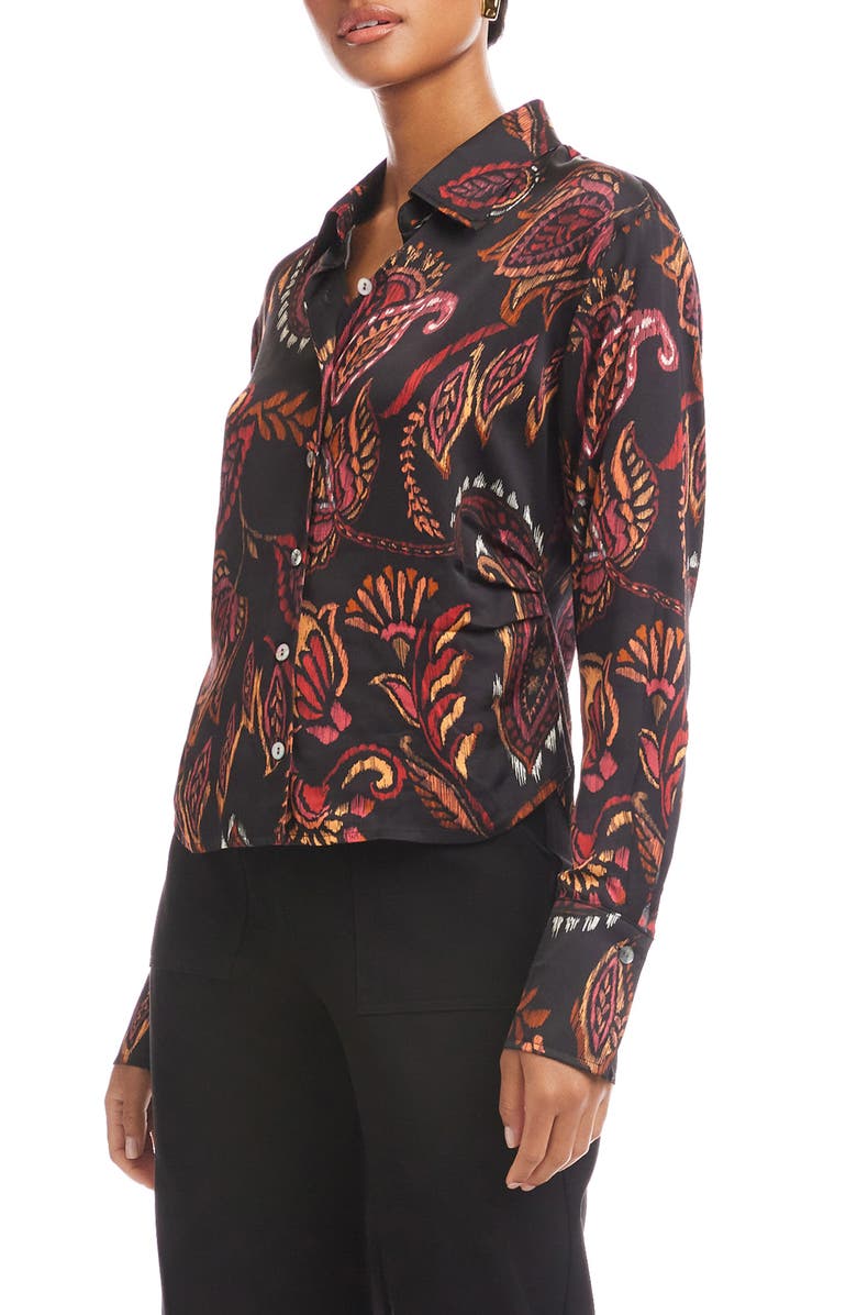 FIFTEEN TWENTY Tawnie Print Side Pleat Shirt, Alternate, color, Paisley