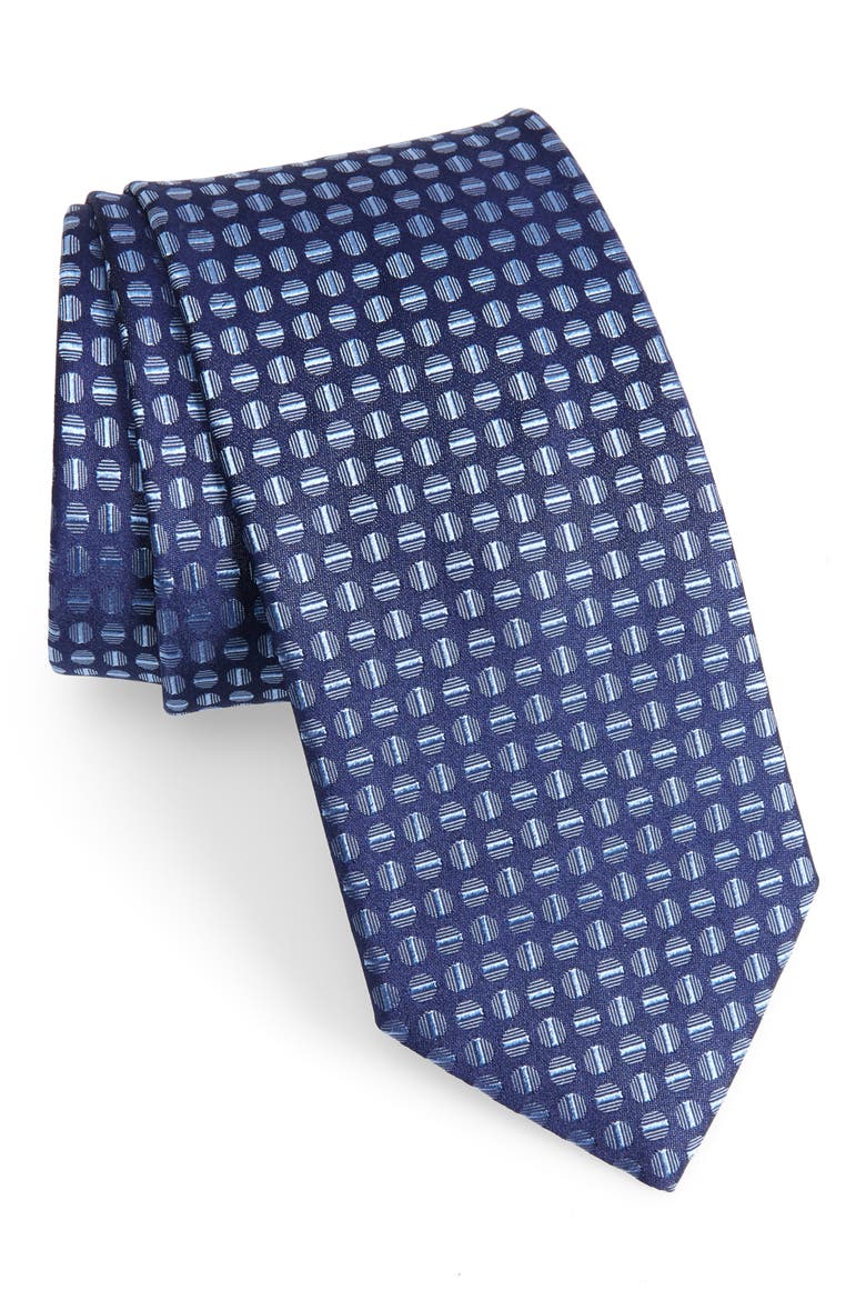 Medallion Silk Tie, Main, color, BLUE