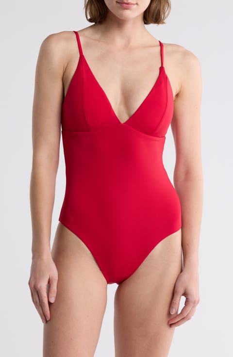 V-Neck Underbust One Piece Swimsuit