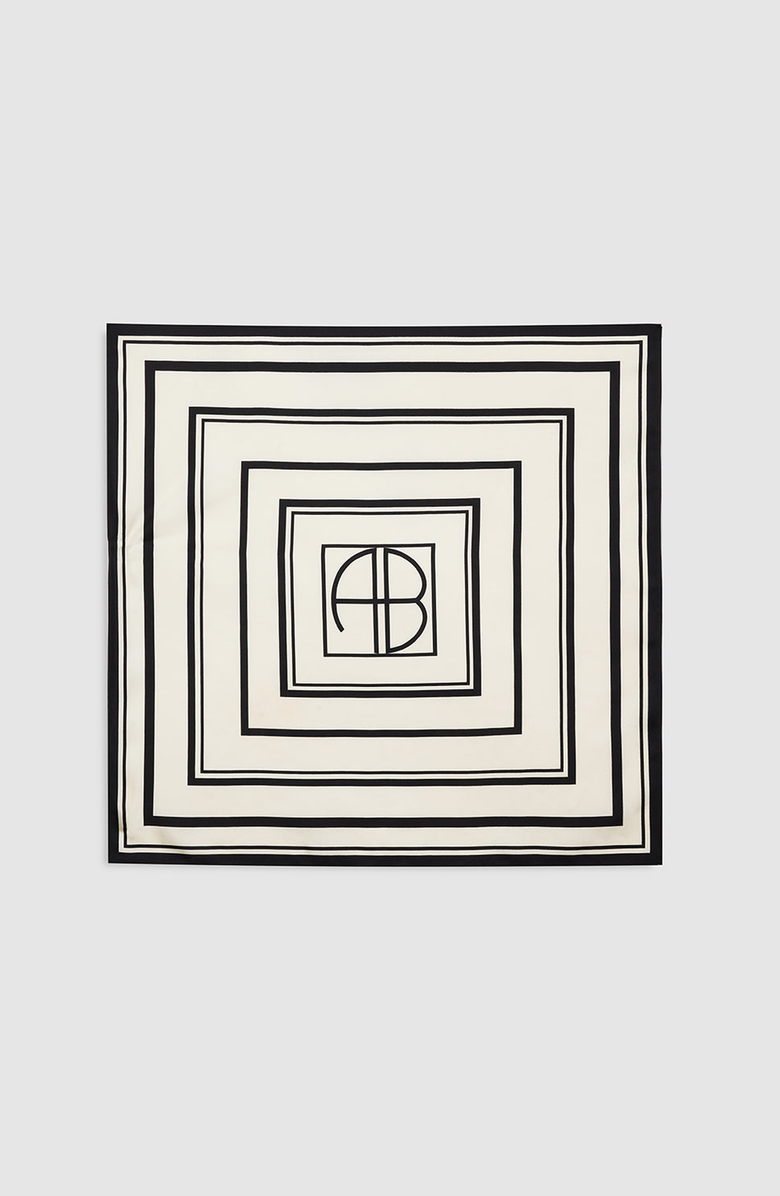 ANINE BING York Scarf, Main, color, Ivory / Black Monogram