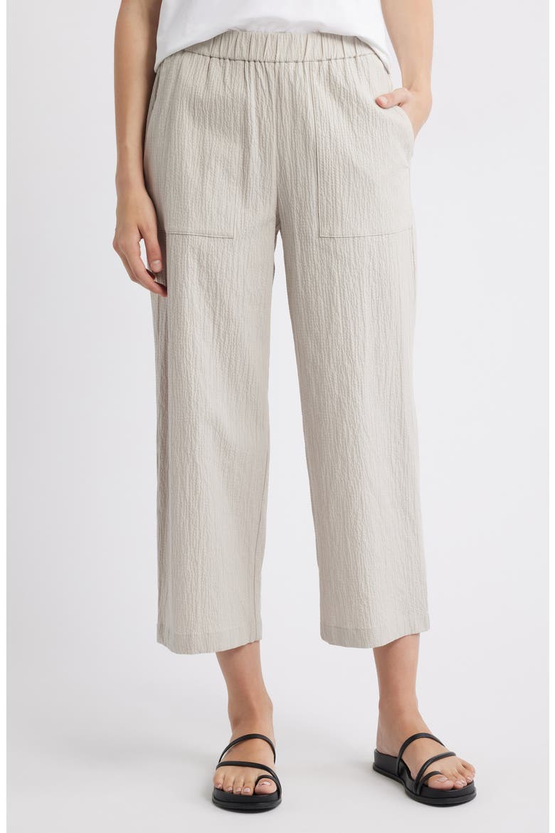 Stretch Organic Cotton Crop Pants, Main, color, CHALK