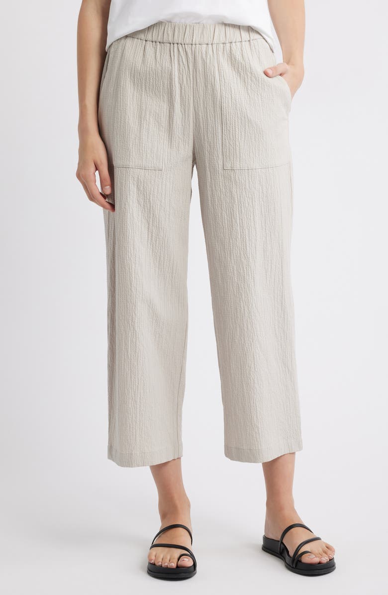 Eileen Fisher Stretch Organic Cotton Crop Pants, Main, color,