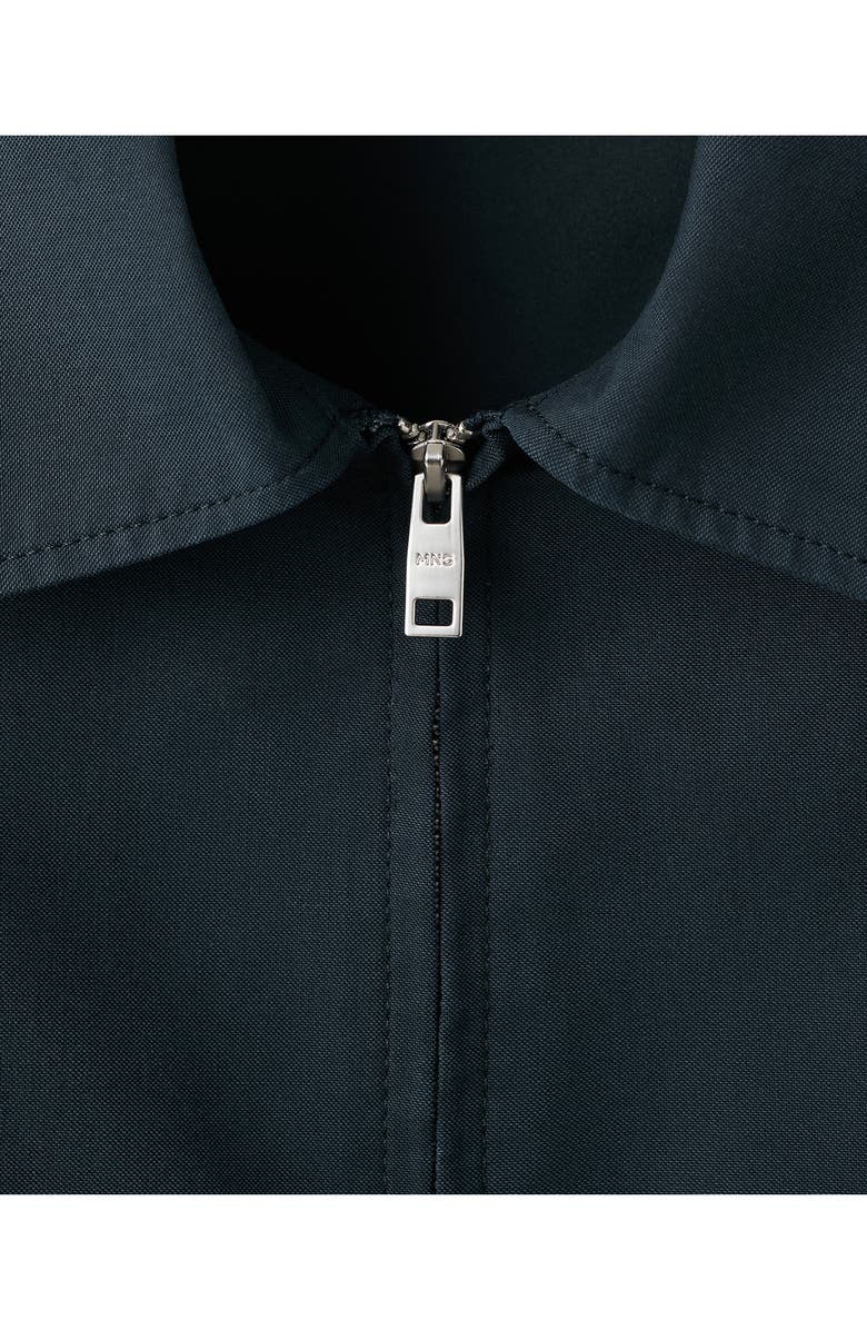 MANGO Cotton Blend Jacket, Alternate, color, Navy