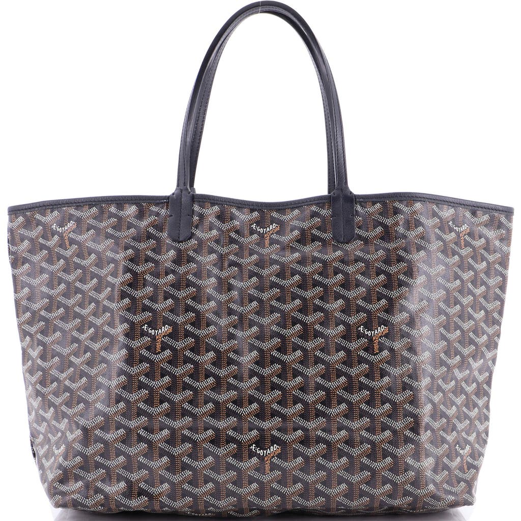 Pre-owned Goyard Goyard Saint Louis Tote Coated Canvas Pm In Black