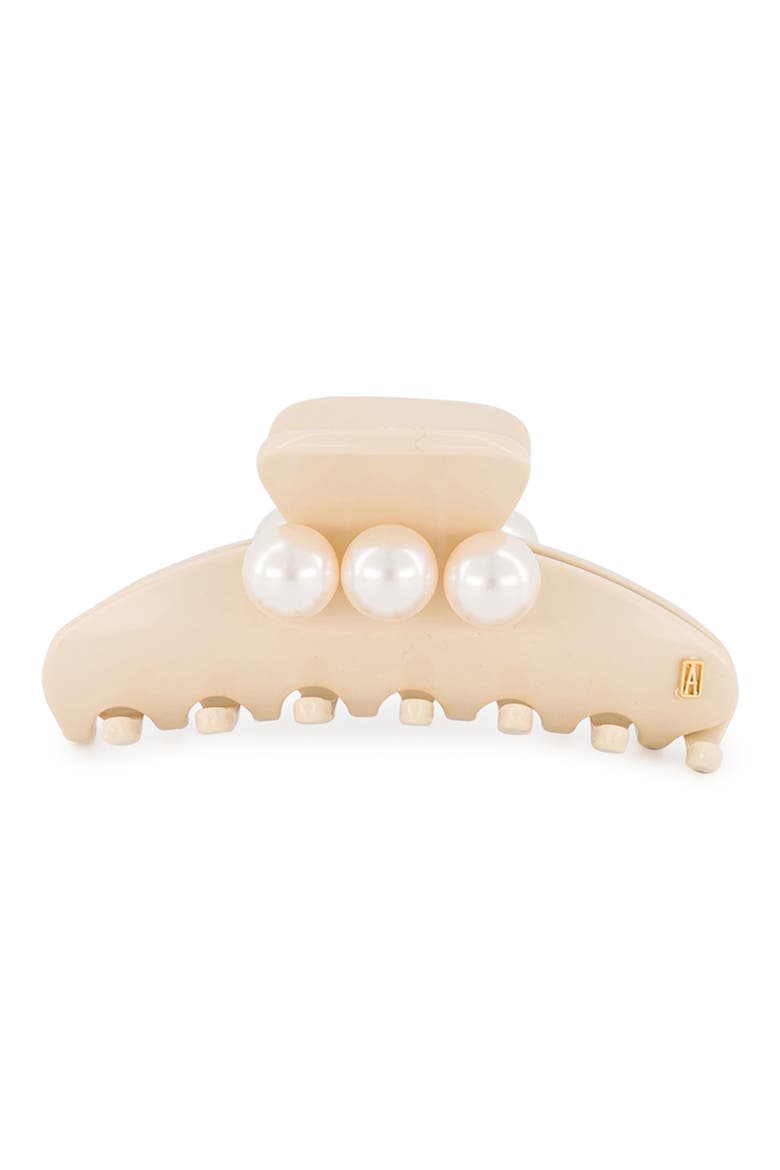 Medium Faux Pearl Hair Clip, Alternate, color, BEIGE