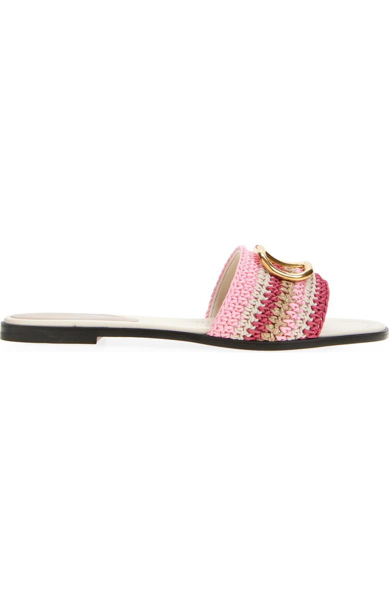 Valentino Garavani VLOGO Crochet Slide Sandal, Alternate, color,