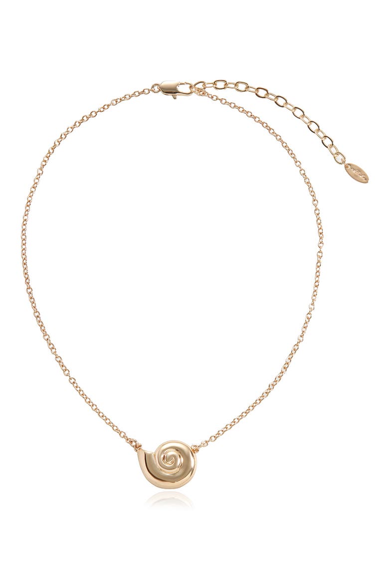 Conch Pendant Necklace, Main, color, GOLD