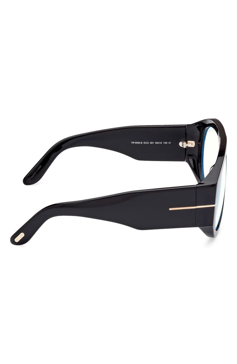TOM FORD 60mm Pilot Blue Light Blocking Glasses, Alternate, color, 