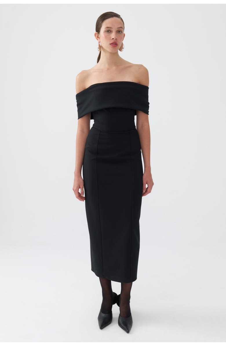 Nocturne Off-The-Shoulder Midi Dress, Main, color, 