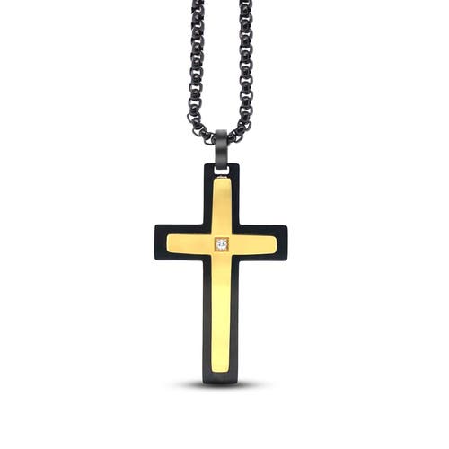 Anna Zuckerman Ebon Cross Necklace In Silver
