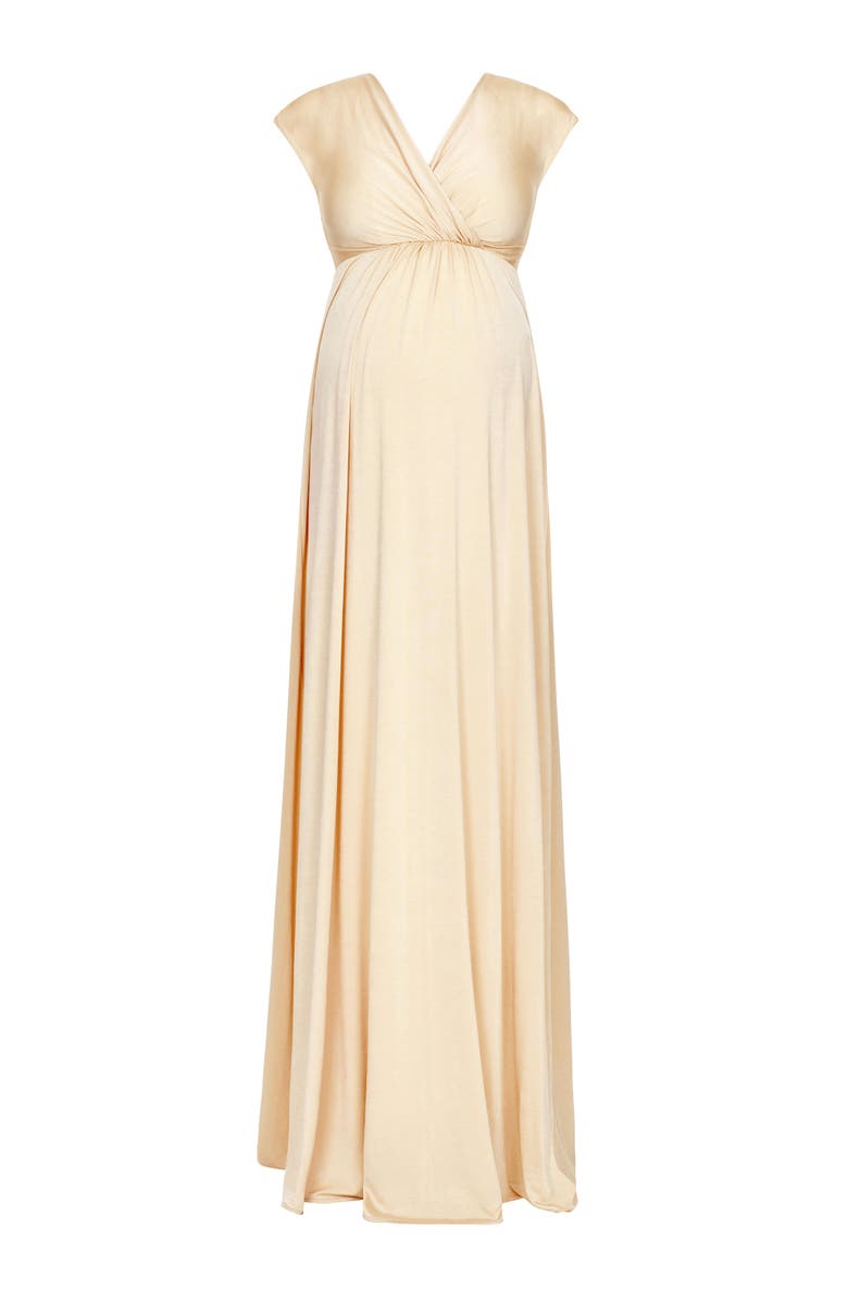 Tiffany Rose Maternity Francesca Maternity Maxi Dress, Alternate, color, Champagne