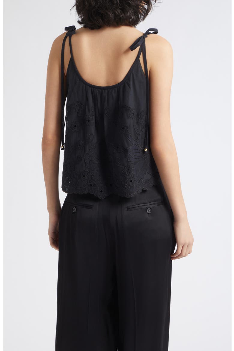 Elsie Tie Strap Tank, Alternate, color, BLACK EMBROIDERY