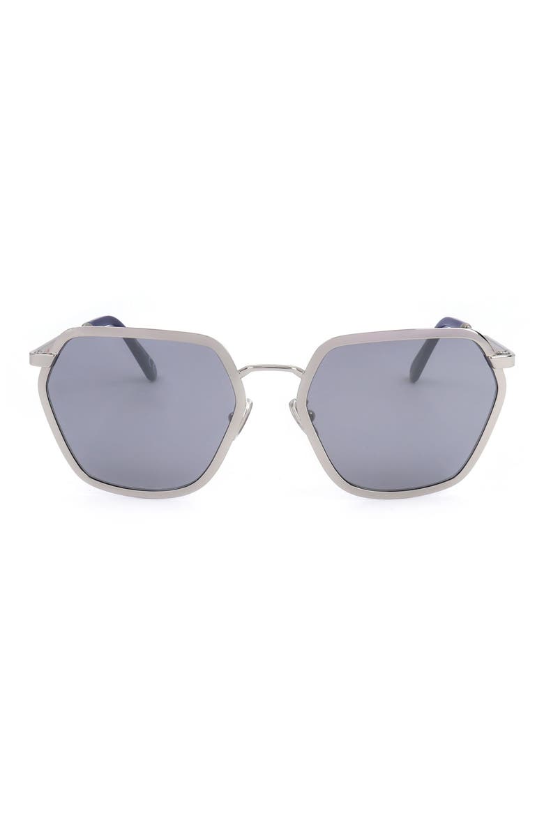 59mm Round Sunglasses, Main, color, SILVER / GREY