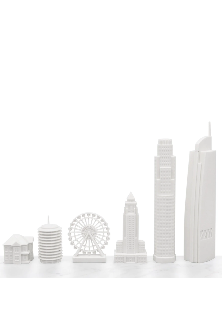 Chess Set Acrylic Los Angeles Edition with Marble Hatch Board, Alternate, color, White