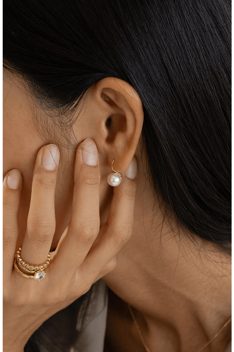 18k Gold Plated Sterling Silver Lorelei Pearl Earrings Gift Idea, Alternate, color, Silver