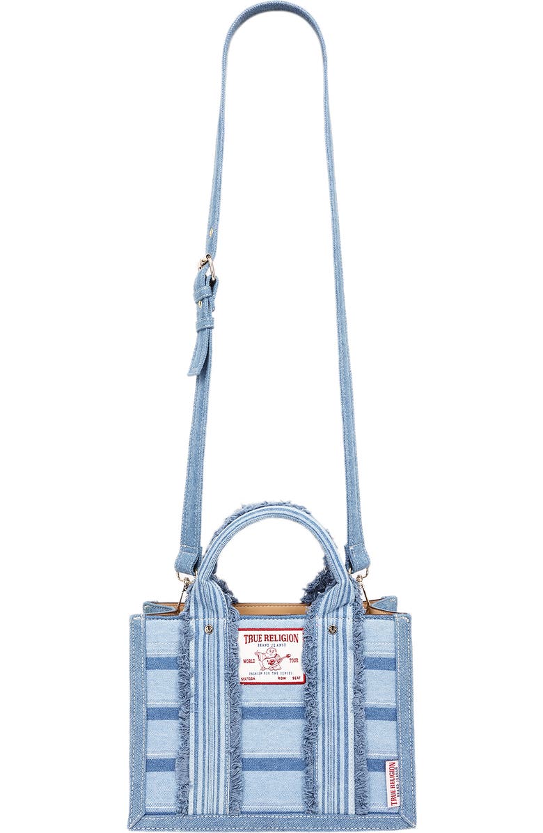 True Religion Multistripe Modern Tote, Alternate, color, Denim/ Blue