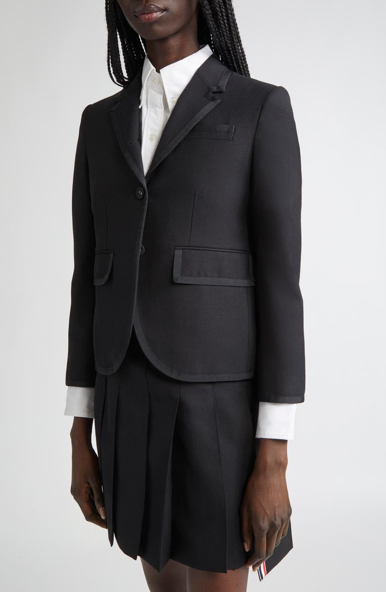 Thom Browne High Armhole Wool Fresco Sport Coat, Alternate, color, Black