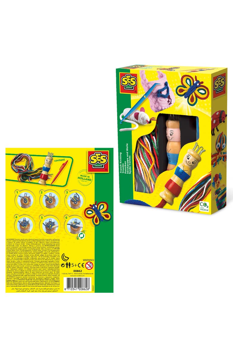 SES Creative French Knitting Kit Learn To Knit For Kids, Ages 5+, Alternate, color, Multicolored