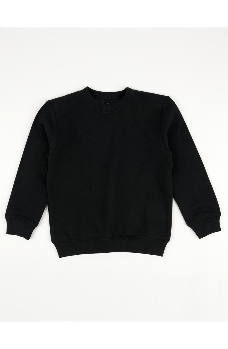Leveret Kids Pullover Sweatshirt, Long Sleeve, Solid Colors, Main, color, Black