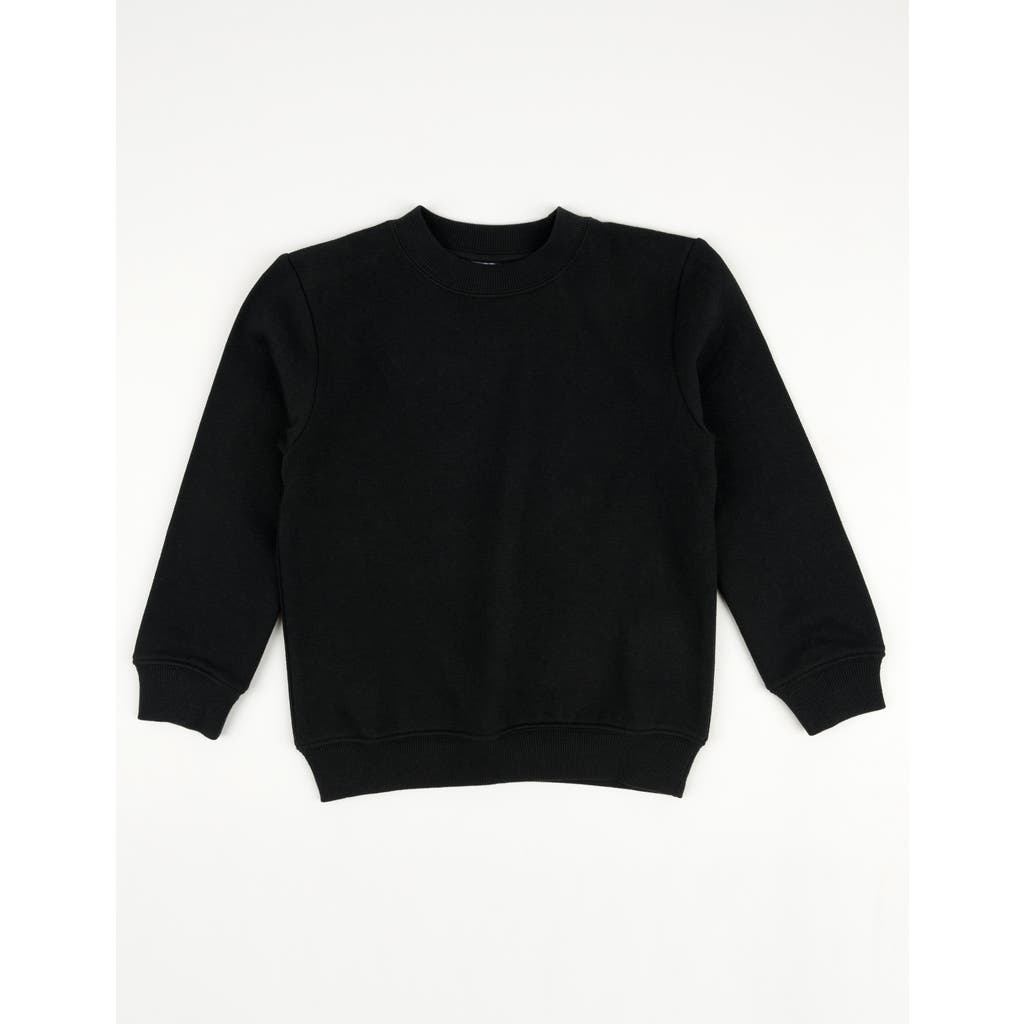 Leveret Kids Pullover Sweatshirt, Long Sleeve, Solid Colors In Black