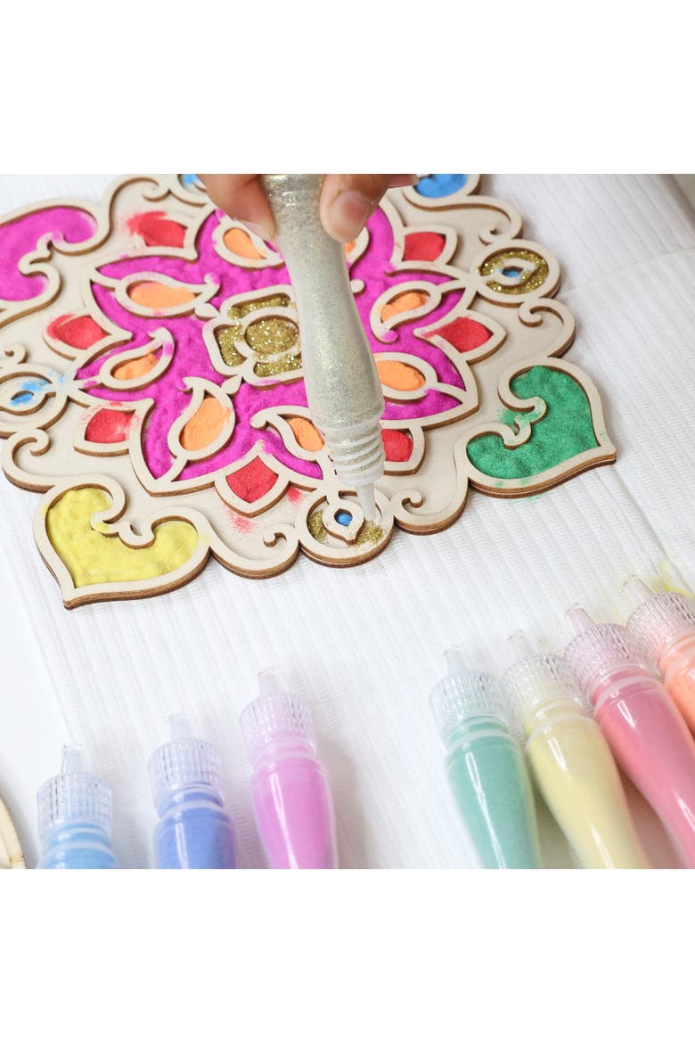 Make Your Own Wooden Rangoli, 2 in 1 Sand & Paint Art Kit, Alternate, color, Multicolored