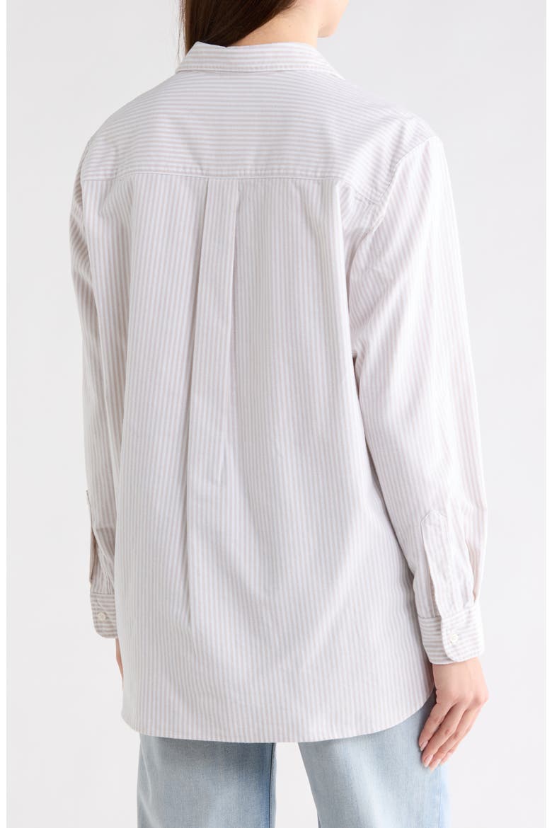 Joedy Cotton Button-Up Shirt, Alternate, color, TAN STRIPE