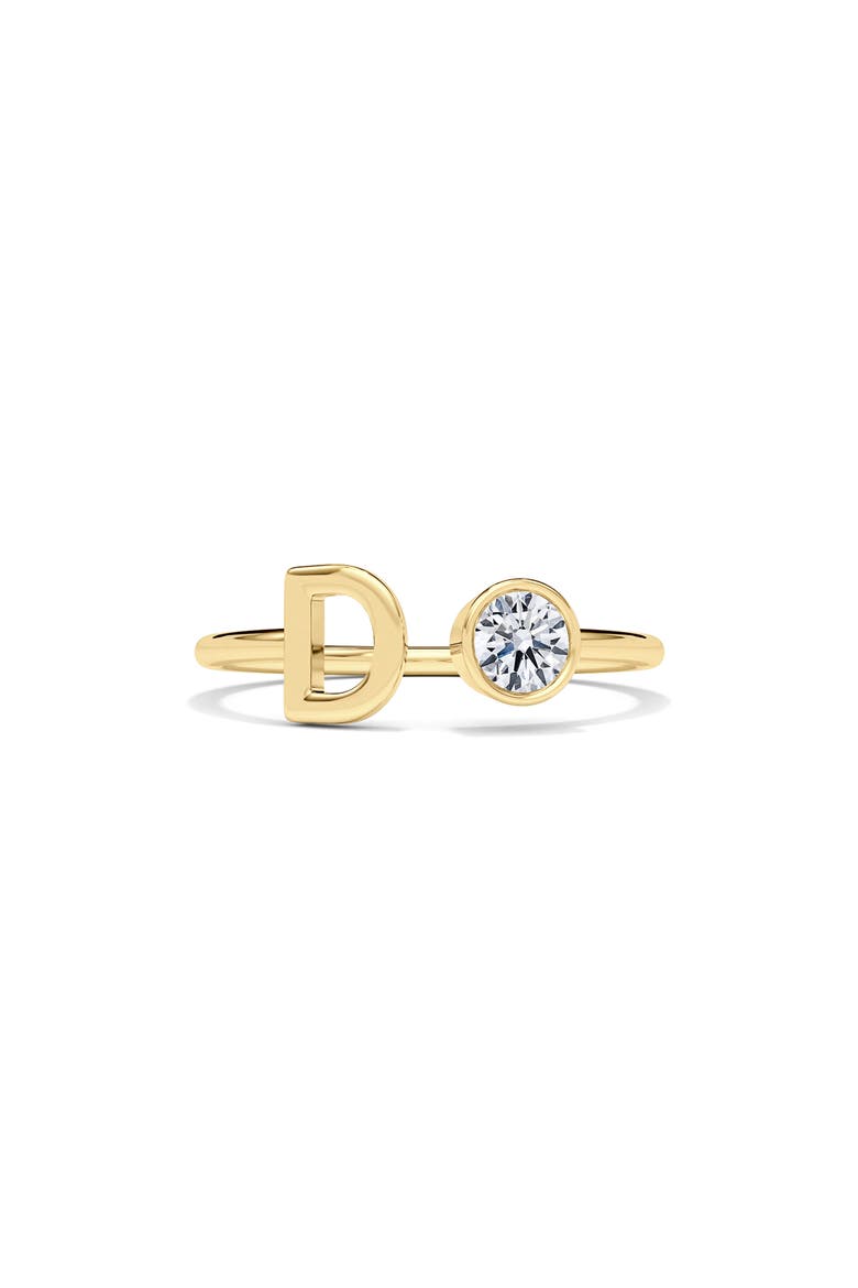 Lab Grown Diamond Letter Ring, Main, color, 18K YELLOW GOLD - D