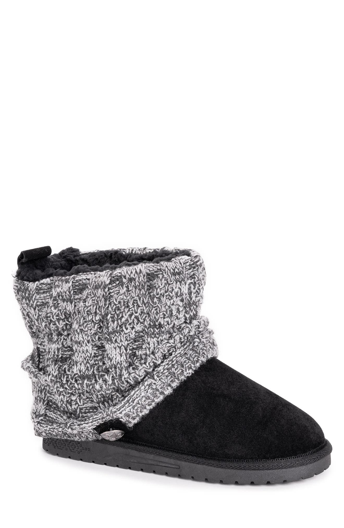 MUK LUKS ESSENTIALS Essentials Faux Shearling Lined Cable Knit Shaft Boot - Wide Width Available, Main, color, 
