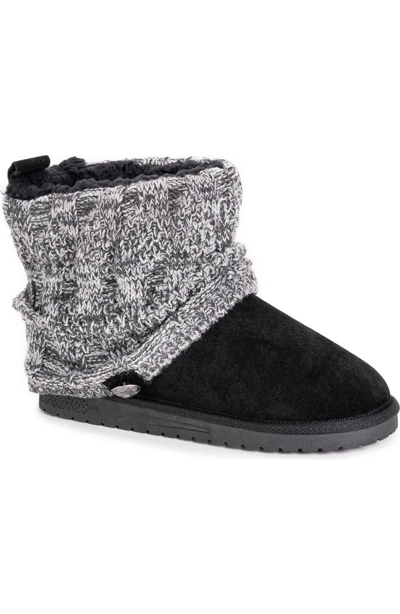 MUK LUKS ESSENTIALS Essentials Faux Shearling Lined Cable Knit Shaft Boot - Wide Width Available, Main, color,