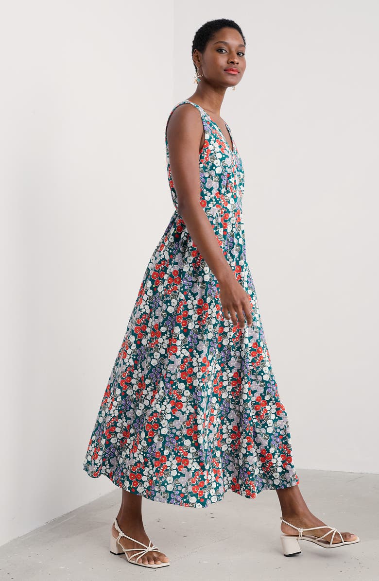 Seasalt Cornwall Polmanter Sleeveless Organic Cotton Jersey Maxi Dress, Alternate, color, Wild Hollyhock Dark Drift